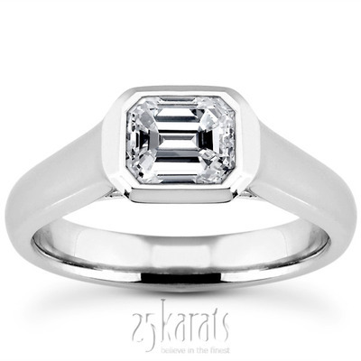 Emerald Cut Solitaire Diamond Engagement Ring