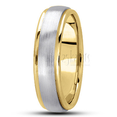 Step Edge Satin Finish Basic Carved Wedding Band 