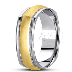 Traditional Milgrain Square Wedding Band 