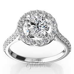 Celebration Halo Micro Pave Set Diamond Engagement Ring (1/2 ct. t.w.)