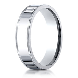 Benchmark-Plain Flat Milgrain Comfort Fit Wedding Band