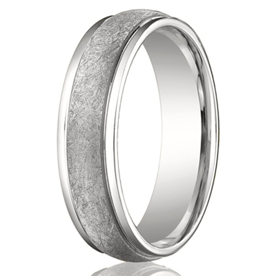 Benchmark 6mm Swirl-Finished Carved Design Band