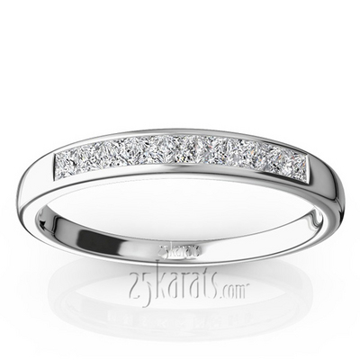 Channel Set Nine Stone Princess Cut Diamond Anniversary Band (1/4 ct. t.w.)