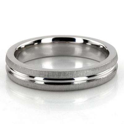 Elegant Incised Cross-satin Wedding Band 