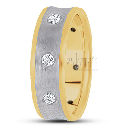 Concave Diamond Wedding Band