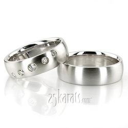 Low Dome Diamond Wedding Ring Set