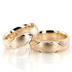 X Cut Designer Wedding Band Set