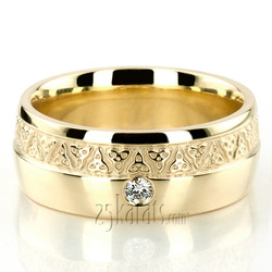 Dome Triquetra Diamond Wedding Band