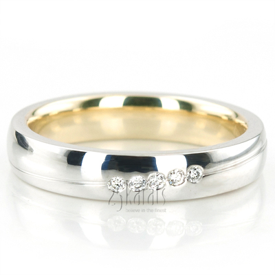 Modern Two Tone Diamond Wedding Ring