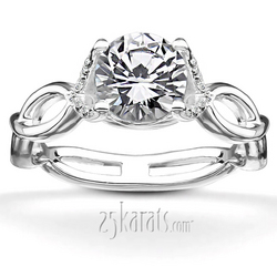 Infinity Shank Solitaire Ring with Diamond Accents On Prongs (1/10 ct. t.w.)