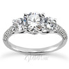 Elegant Three-Stone Micro-Pave Engagement Ring (0.65 ct. t.w.)