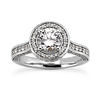 Diamond Arch Halo Round Engagement Ring (0.75ct Center)