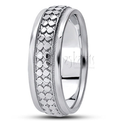 Exclusive Step Edge Fancy Design Wedding Band 