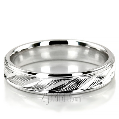 High Polished Fancy Design Wedding Band 