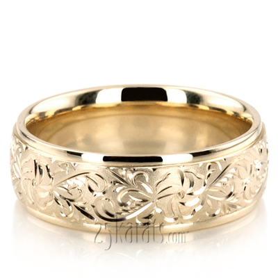 Floral Fancy Cut Wedding Ring