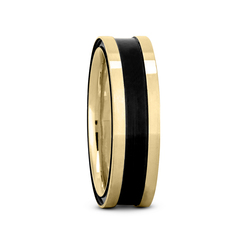 Black Edge Fancy Carved Wedding Band