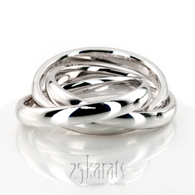 Fine Shiny Rolling Ring Wedding Band 