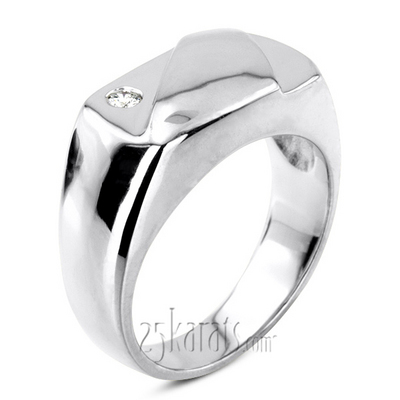 0.07 ct. Round Cut Solitaire Diamond Men's Ring