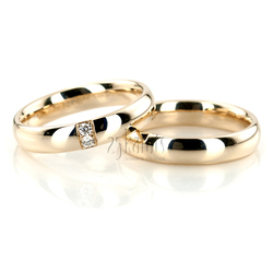 Double Row Diamond Wedding Band Set