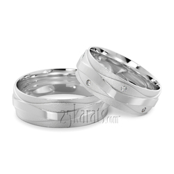 Contemporary Lightweight Wedding Band Set